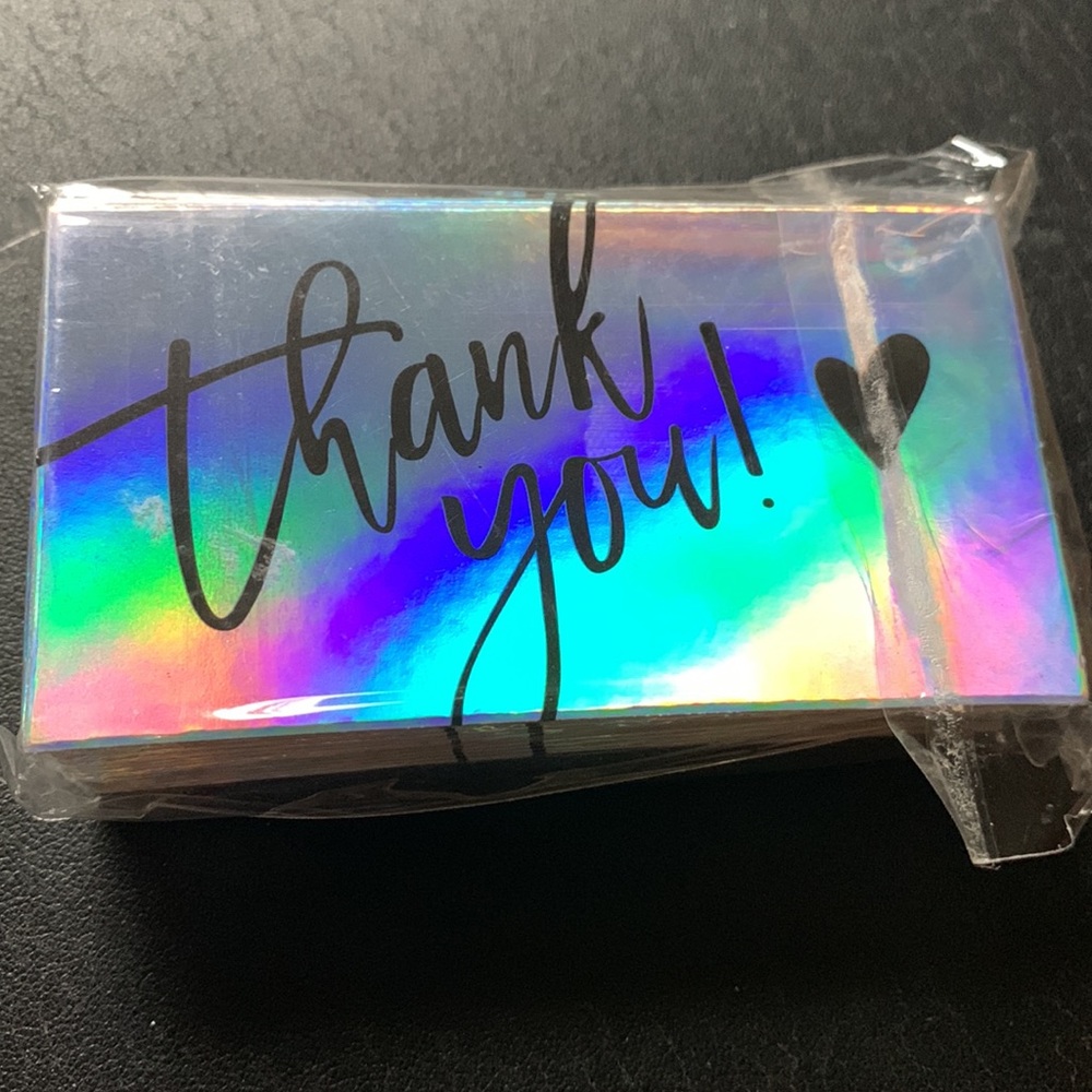 50 PK Metallic Rainbow Thank You Cards 50 Pack Set - Picture 6 of 7